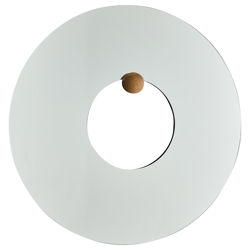 Castellum Väggspegel Ø80 cm, Oljad Ek