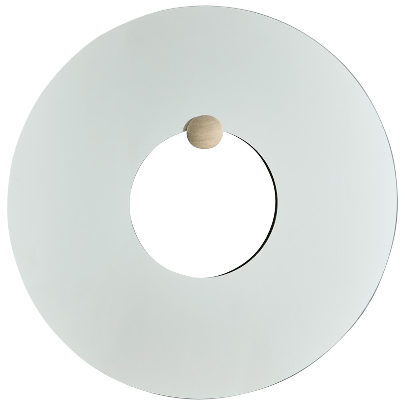 Castellum Väggspegel Ø80 cm, Travertin
