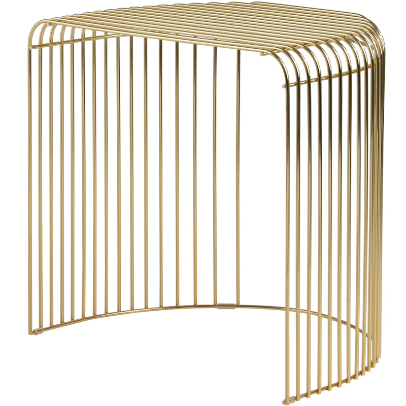 Curva Sidobord Mässingpläterat Stål, Guld