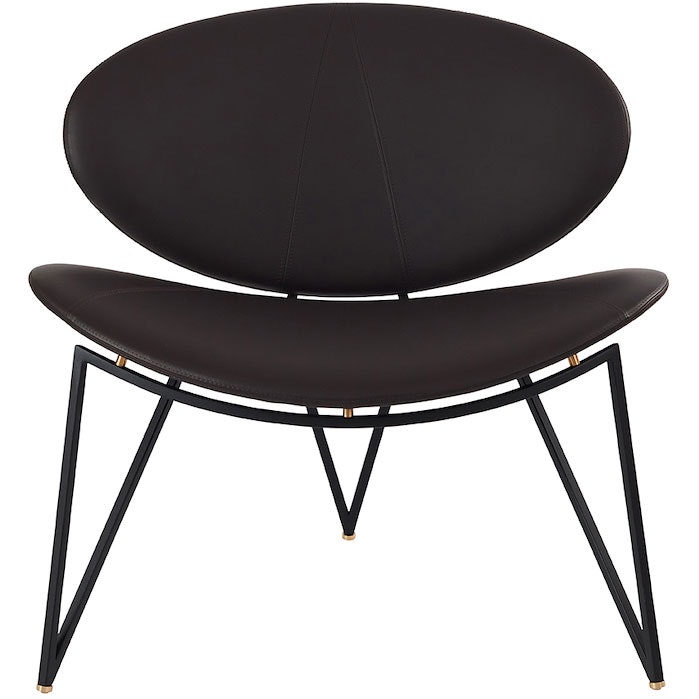 aytm semper loungefåtölj java brown - läder java brown