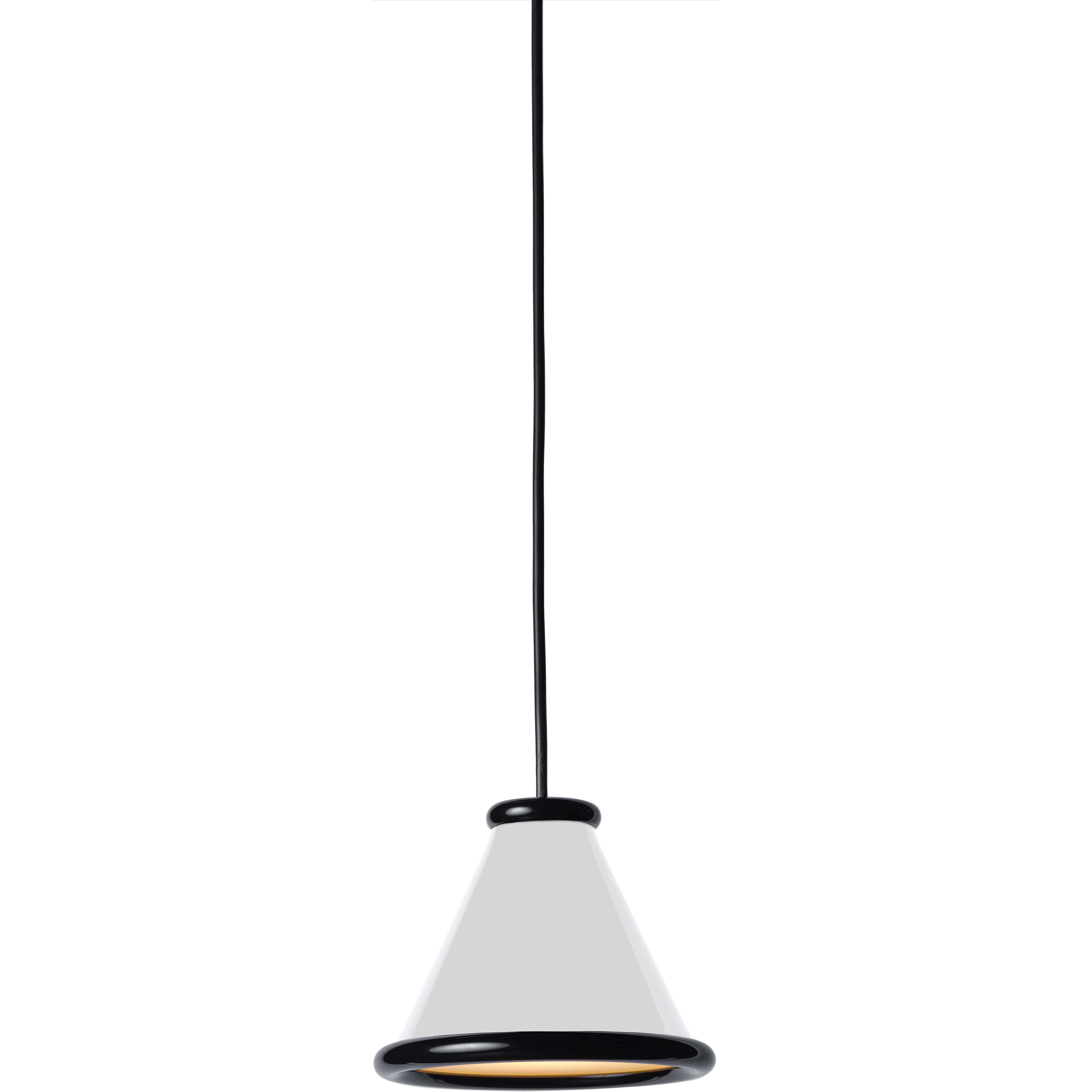 Belid Belle Pendel Ø15 Glossy White / Glossy Black - Pendellampor Metall Högblank Vit