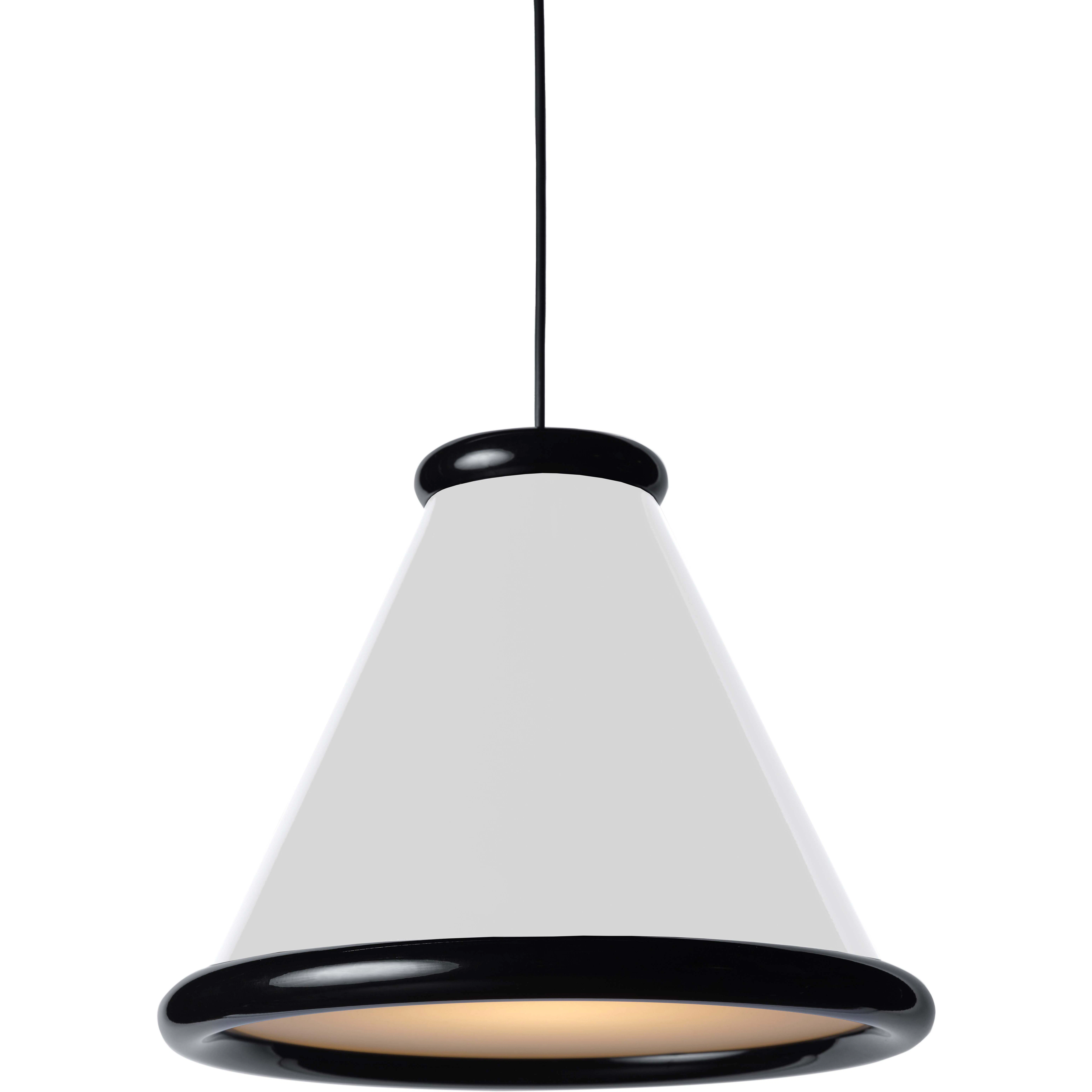 Belid Belle Pendel Ø36 Glossy White / Glossy Black - Pendellampor Metall Högblank Vit