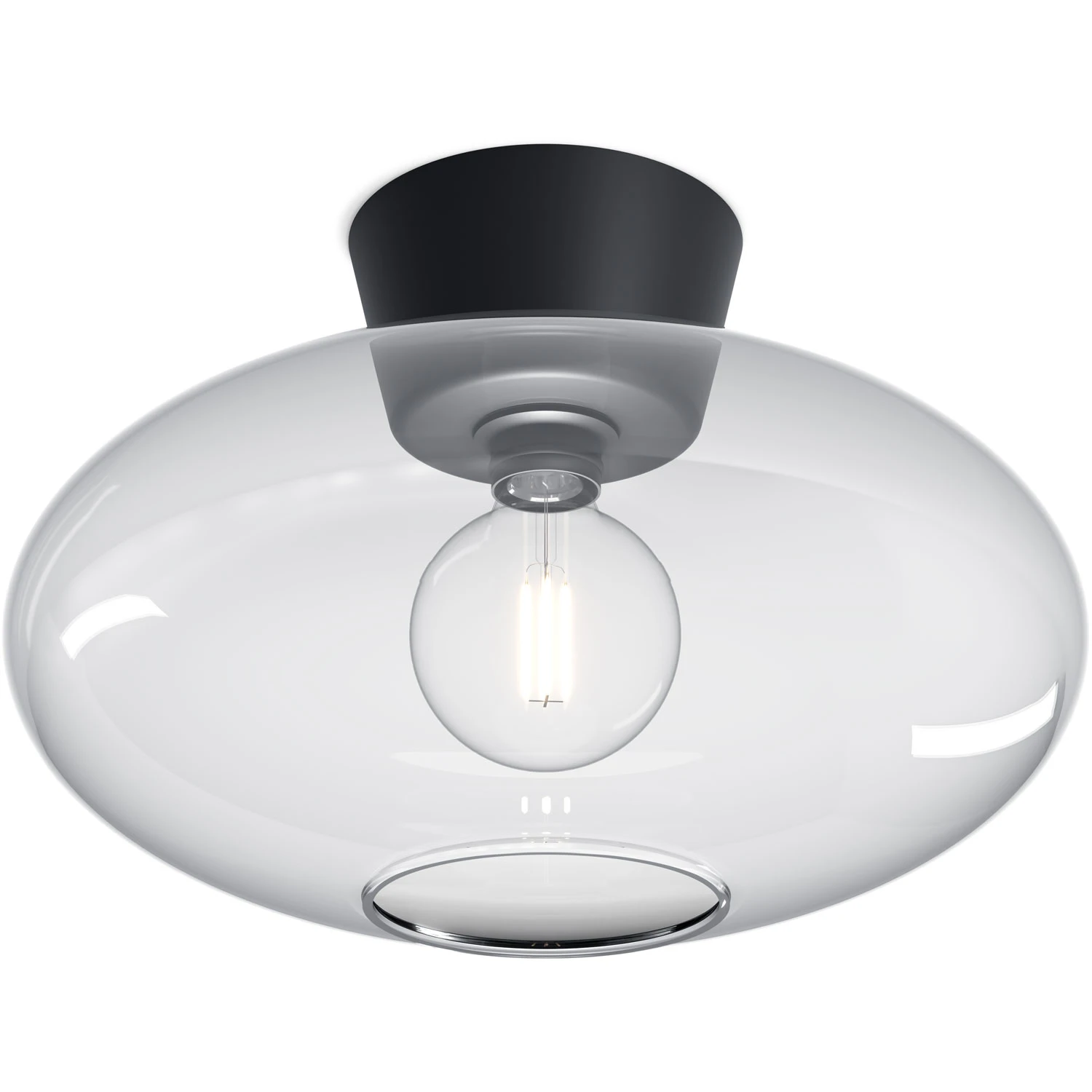 Belid Bullo Xl Plafond Mattsvart / - Plafonder Glas Klar
