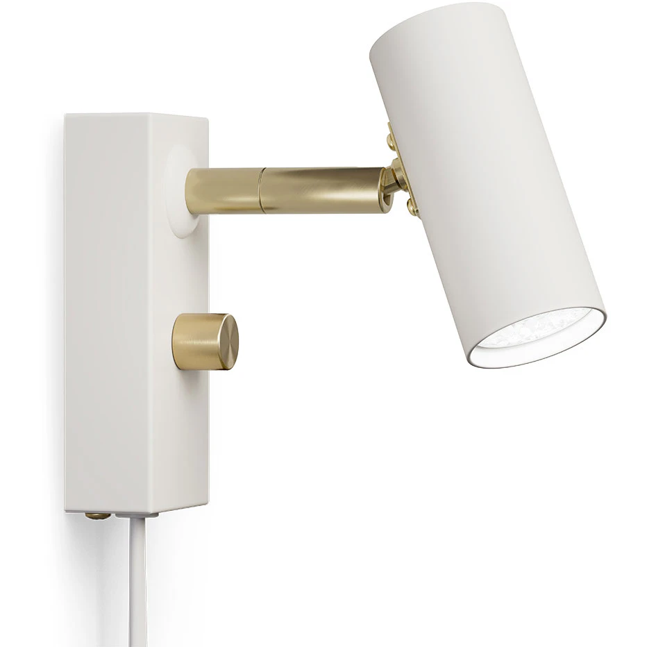 Belid Cato V&auml;gglampa Mattvit / - V&auml;gglampor Metall M&auml;ssing