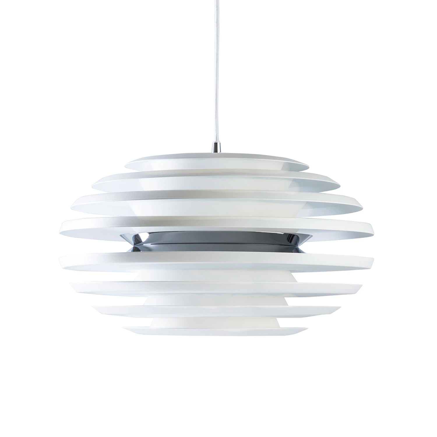 Belid Ellipse Taklampa Ø50 Cm /krom - Pendellampor Metall Vit