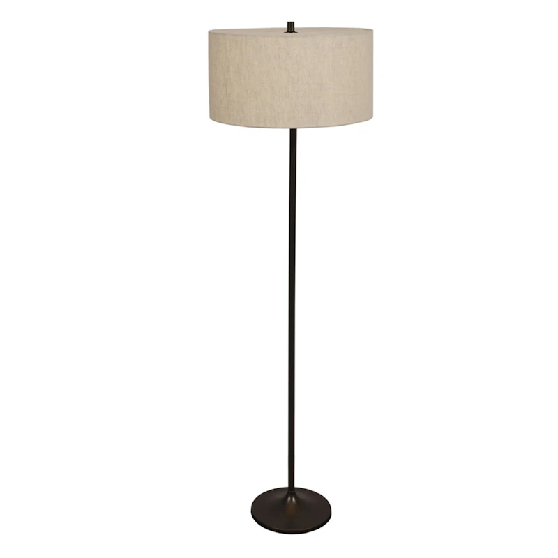 Soft Golvlampa, Metallisk Brons / Linen Natural