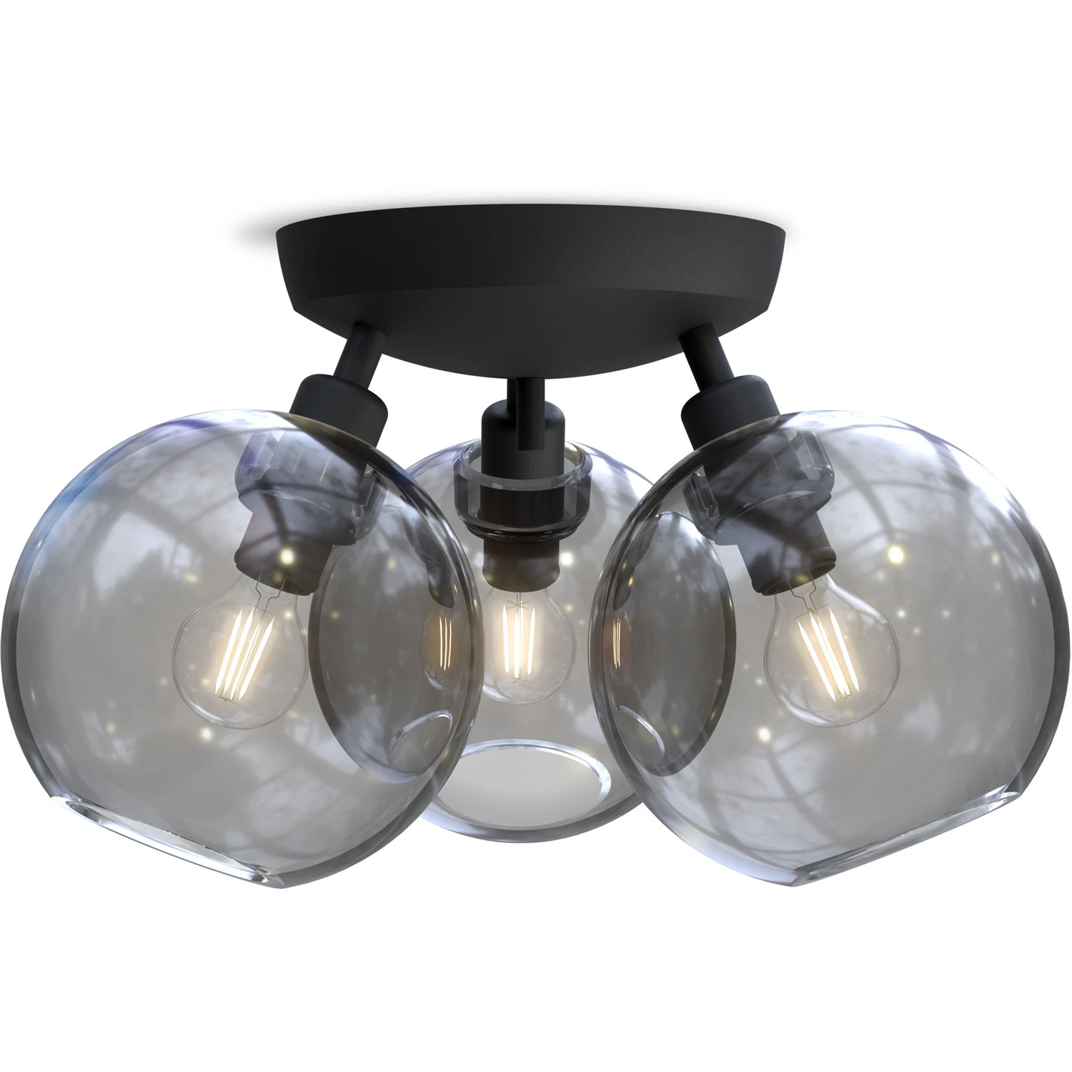 Belid Gloria Plafond 330 Mm / R&ouml;kt - Plafonder Glas Svart