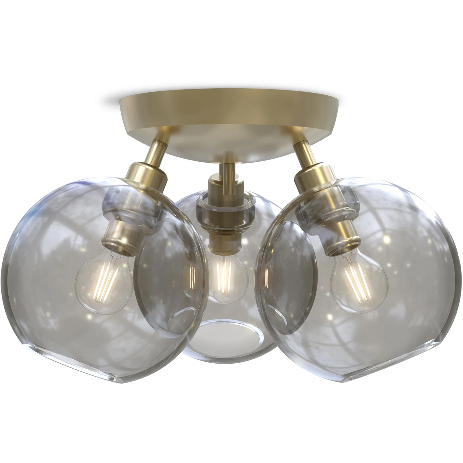 Belid Gloria Plafond 330 Mm / R&ouml;kt - Plafonder Glas M&auml;ssing