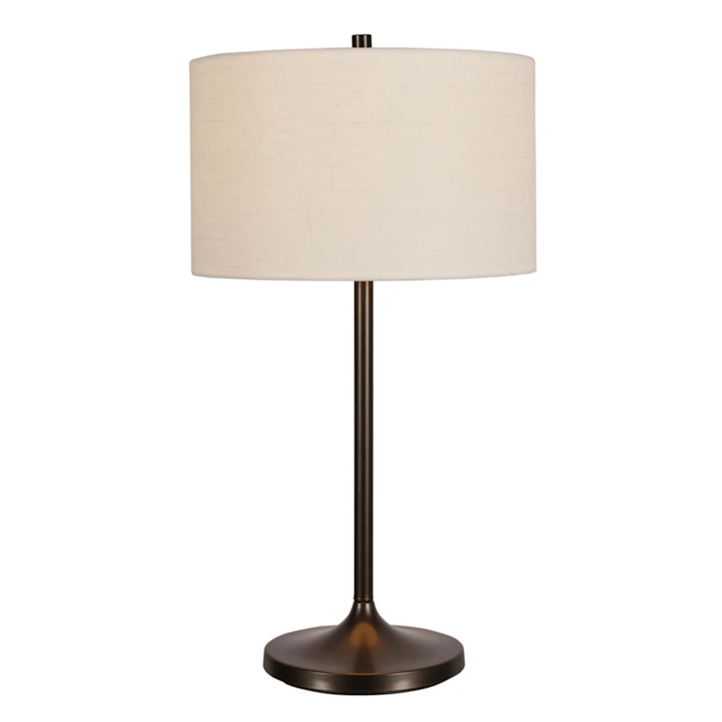 Soft Bordslampa, Metallisk Brons / Linen White