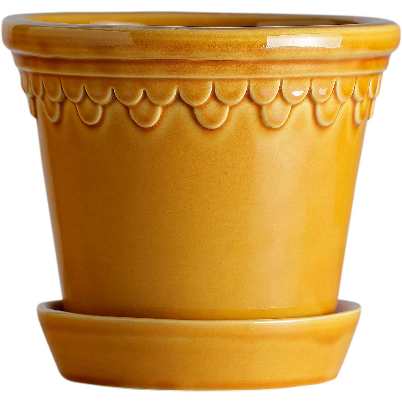 Bergs Potter Copenhagen Kruka Med Fat Ø16 Cm - Krukor Keramik Gul