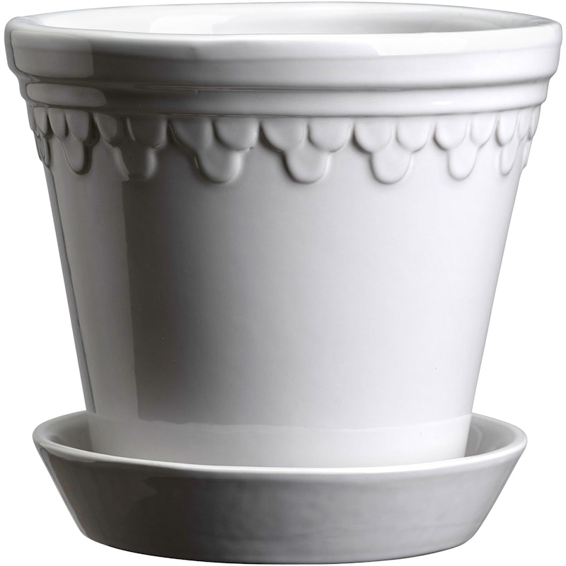 Copenhagen Kruka Med Fat Mineral White, Ø11 cm