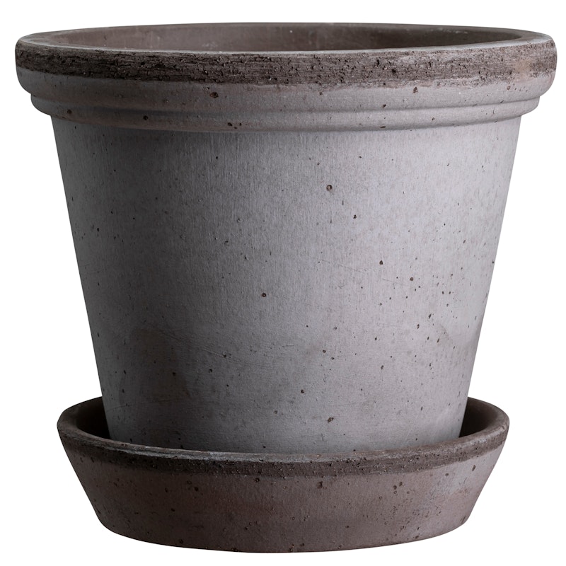 Flora Kruka Med Fat Ø30 cm, Grå