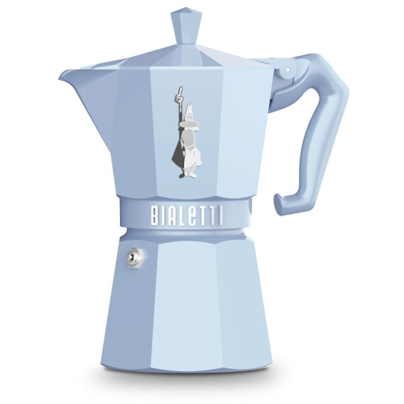 Moka Exclusive Kaffebryggare 6 Koppar, Ljusblå