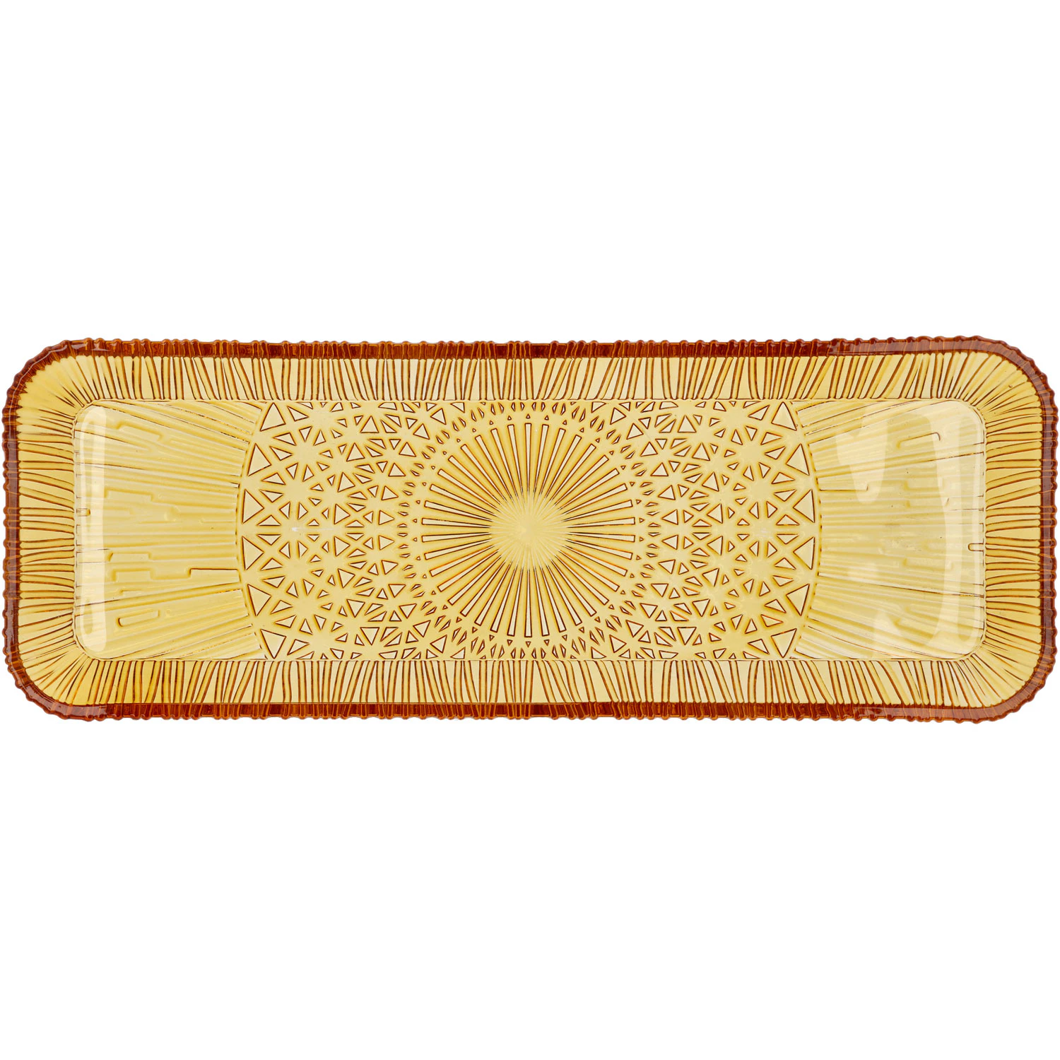 Bitz Kusintha Serveringsfat 14x38 Cm Amber - Uppl&auml;ggningsfat Glas B&auml;rnsten