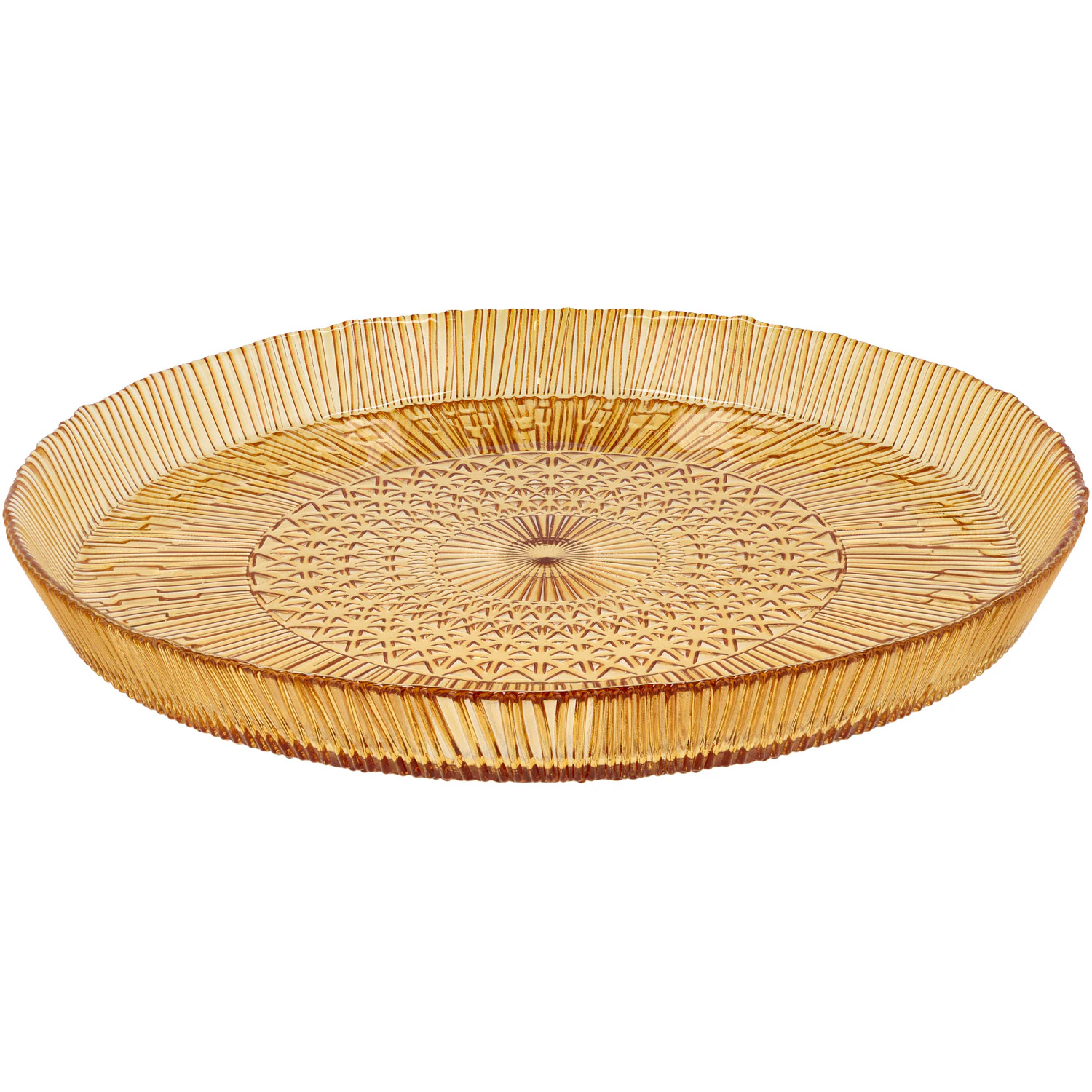 Bitz Kusintha Serveringsfat 30 Cm Amber - Uppl&auml;ggningsfat Glas B&auml;rnsten