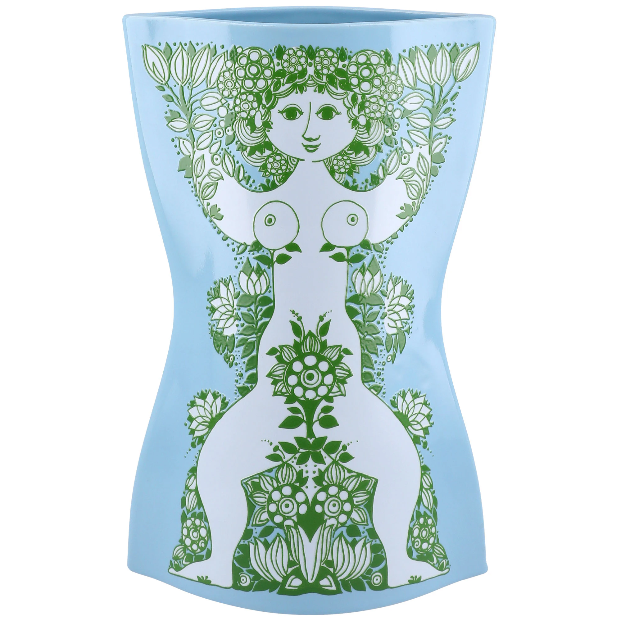 Bj&oslash;rn Wiinblad Nina Vas Ljusbl&aring; - Vaser Keramik Gr&ouml;n