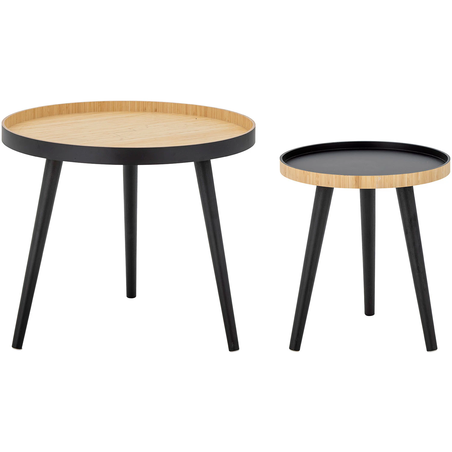 bloomingville cappuccino soffbord 2 delar / natur - soffbord bambu svart