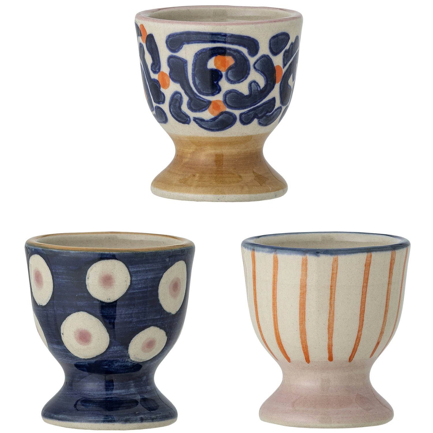 Bloomingville Eviaya &Auml;ggkopp 3-pack - &Auml;ggkoppar Stengods Bl&aring;