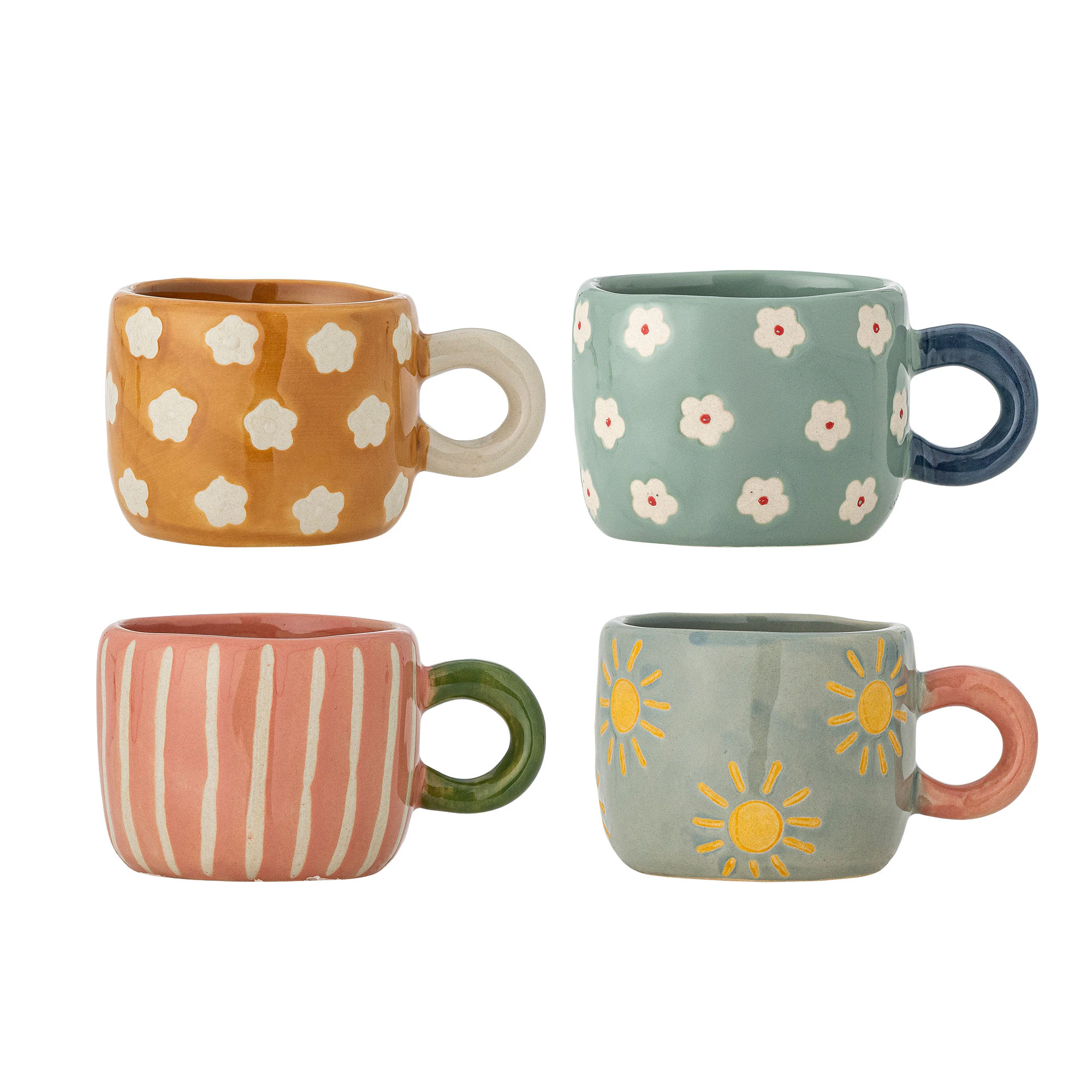 Bloomingville Nini Kopp 4-pack - Kaffekoppar Stengods Multi