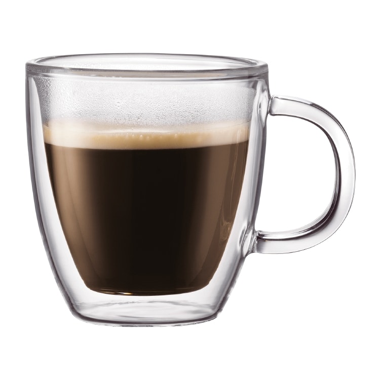 Bodum Bistro Dubbelv&auml;ggad Espressomugg 15 Cl 2-pack - Espressokoppar Glas Klar