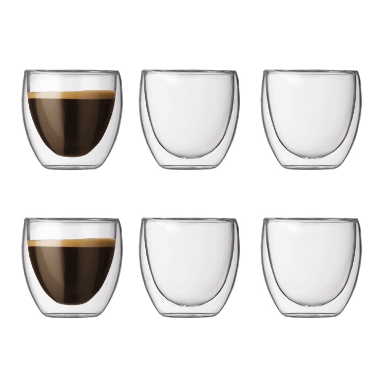 Bodum Pavina Dubbelv&auml;ggade Espressoglas 8 Cl 6-pack - Espressokoppar Klar