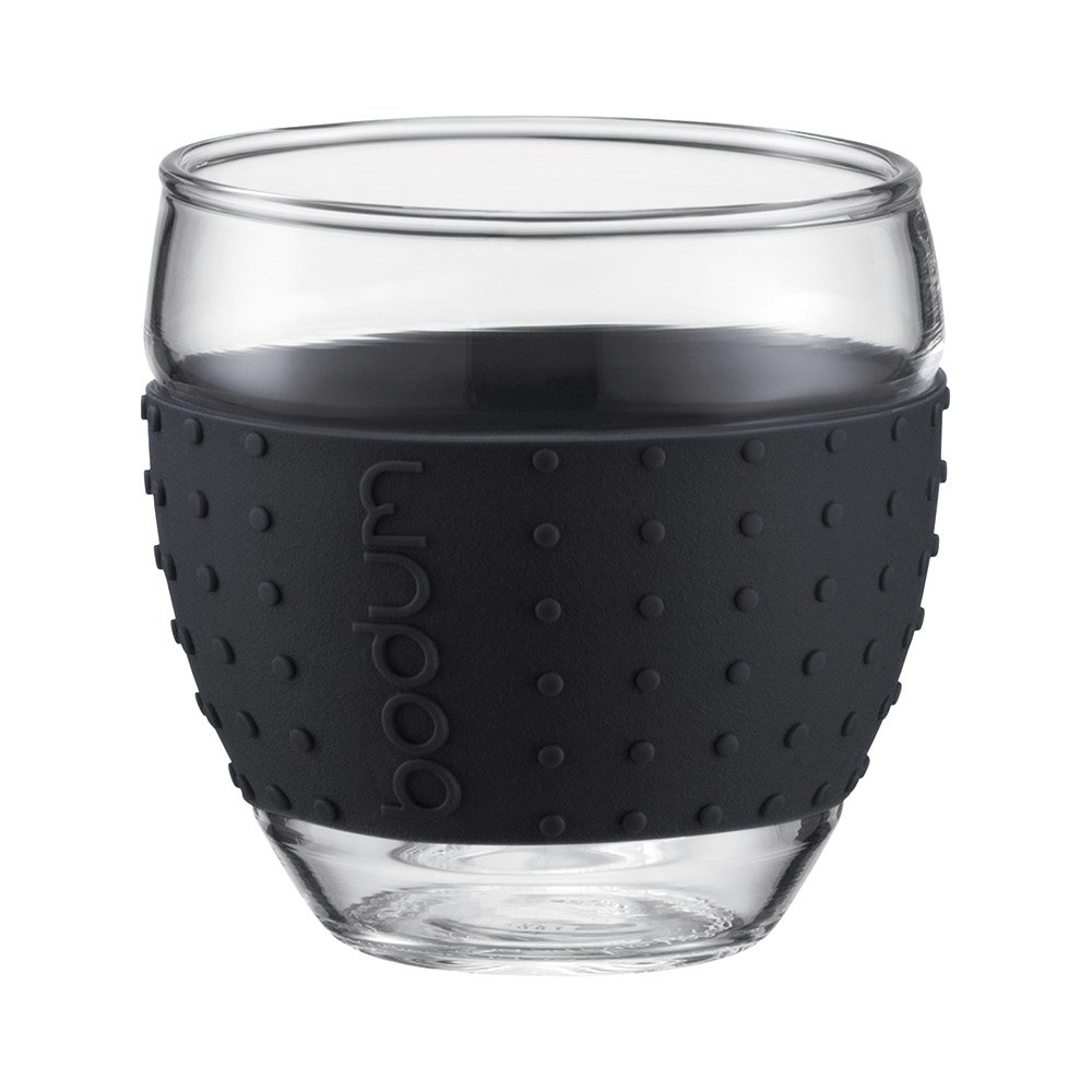 Bodum Pavina Med Silikon 10 Cl 2-pack - Kaffekoppar Glas Svart