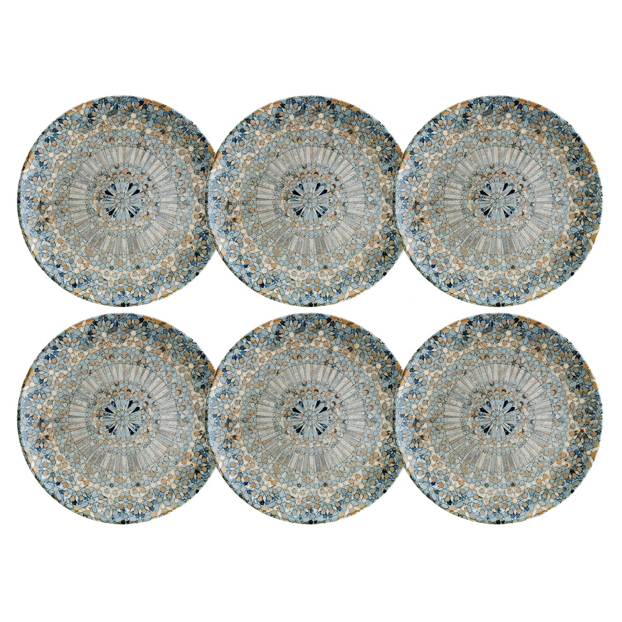 Bonna Luca Mosaic Assiett 21 Cm 6-pack - Porslin Multi