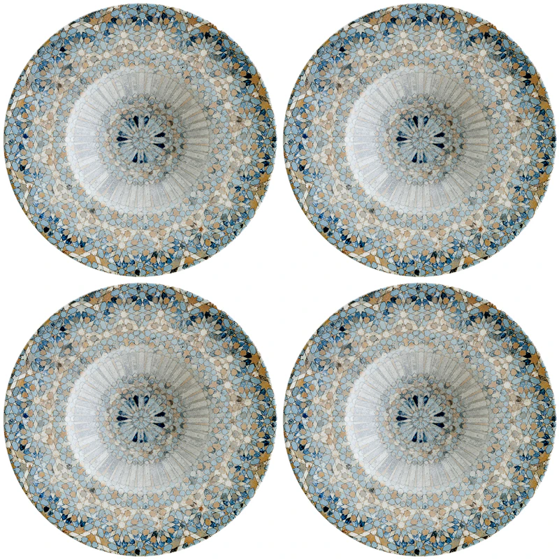 Luca Mosaic Djup Tallrik 28 cm, 4-pack