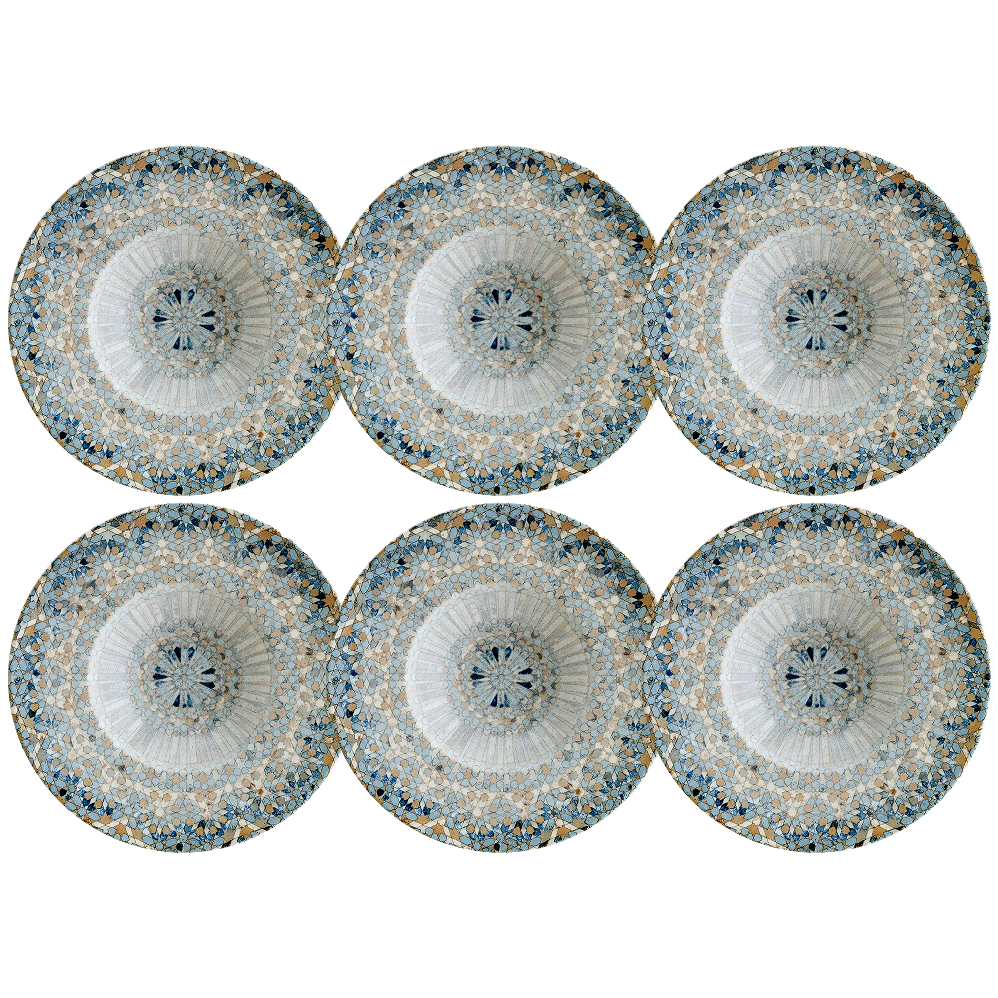 Bonna Luca Mosaic Djup Tallrik 28 Cm 6-pack - Porslin Multi