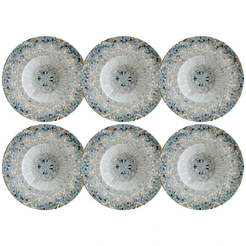 Luca Mosaic Djup Tallrik 28 cm, 6-pack