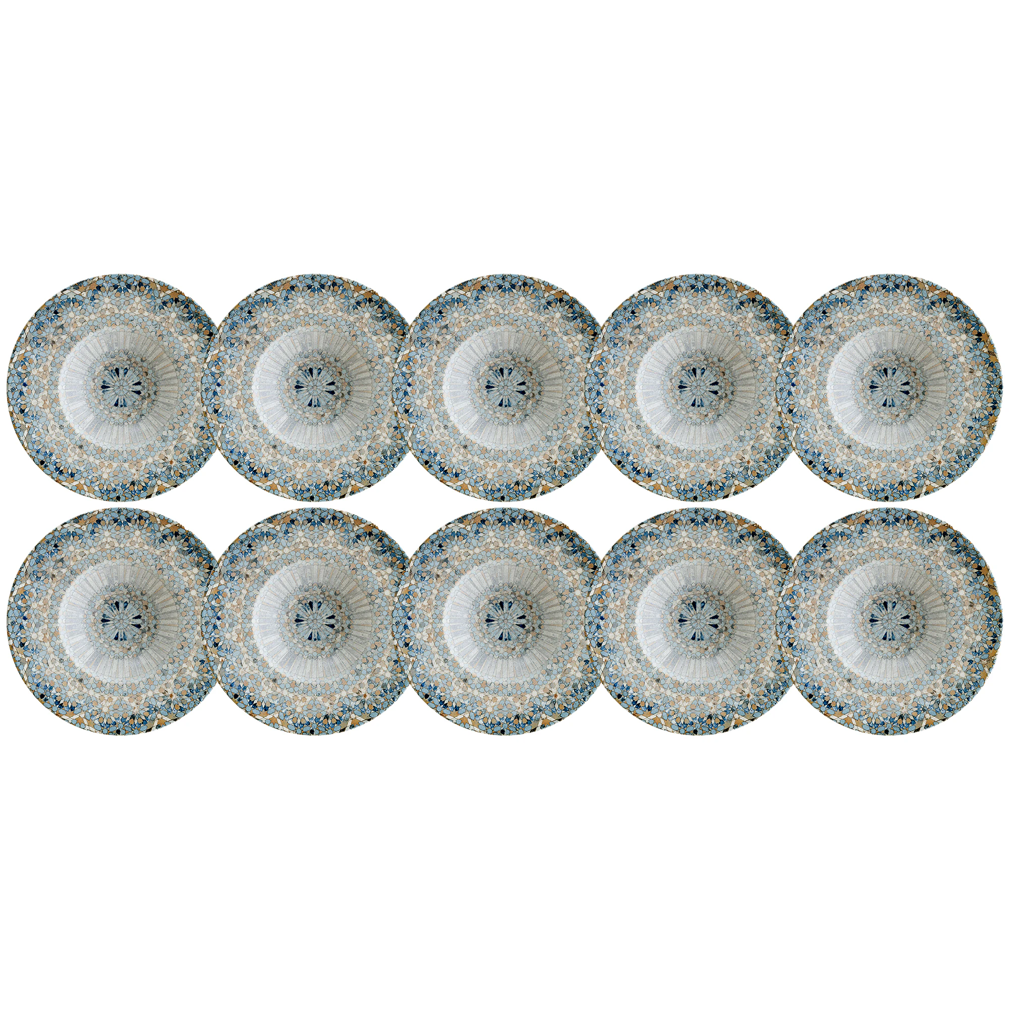 Bonna Luca Mosaic Djup Tallrik 28 Cm 10-pack - Porslin Multi