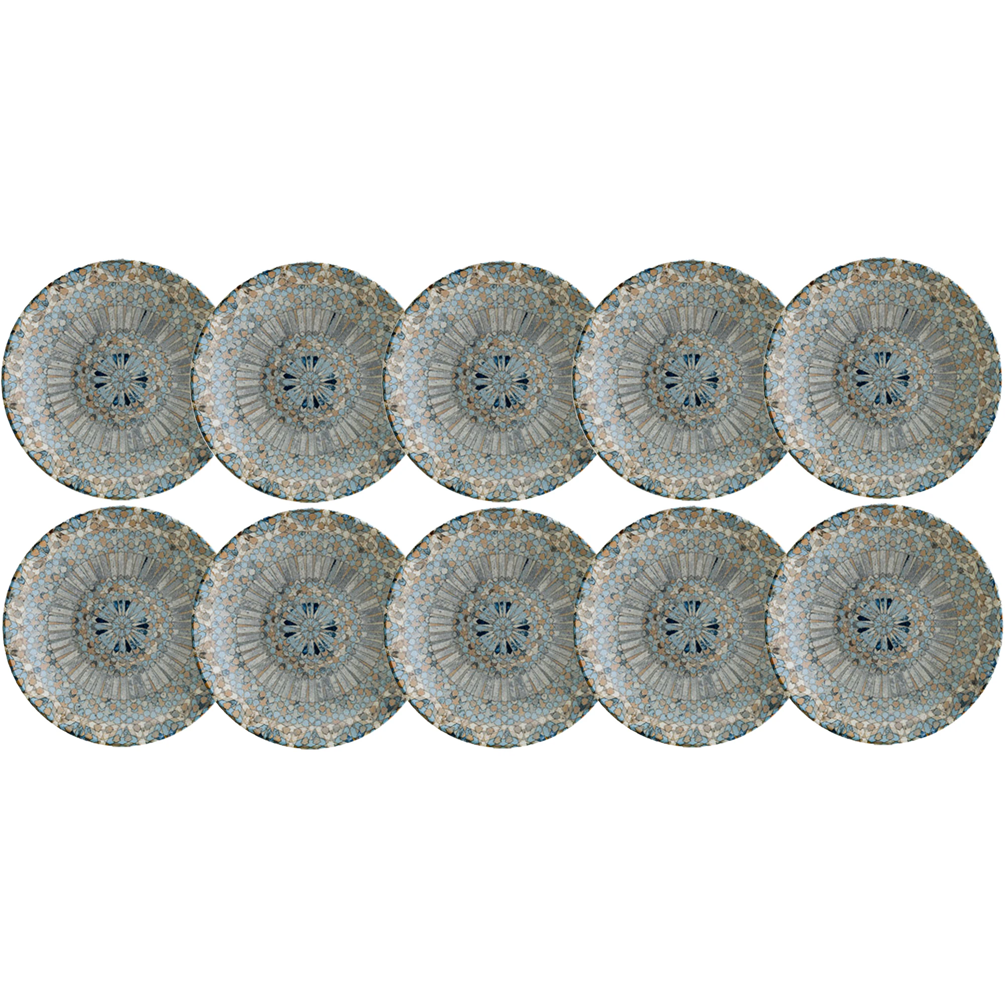 Bonna Luca Mosaic Djup Tallrik 25 Cm 10-pack - Porslin Bl&aring;