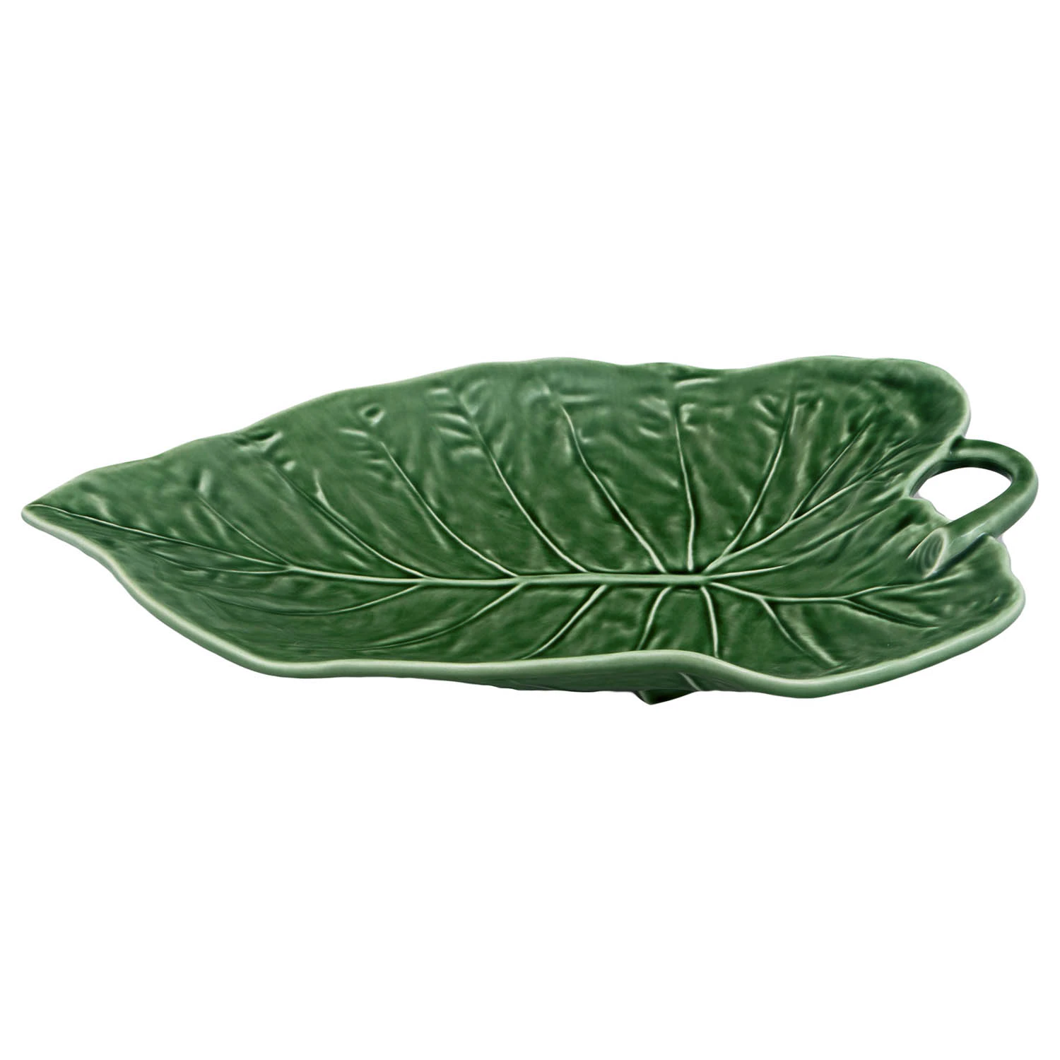Bordallo Pinheiro Leaves Sunflower Leaf Fat 21x31 Cm - Uppl&auml;ggningsfat Lergods Gr&ouml;n