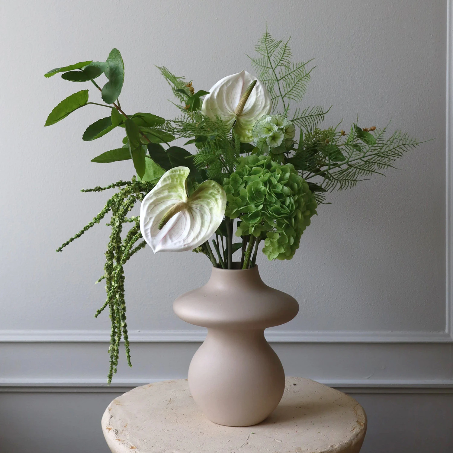 Botané Grassy Green Bukett - Dekorativa Accessoarer Skum Vit