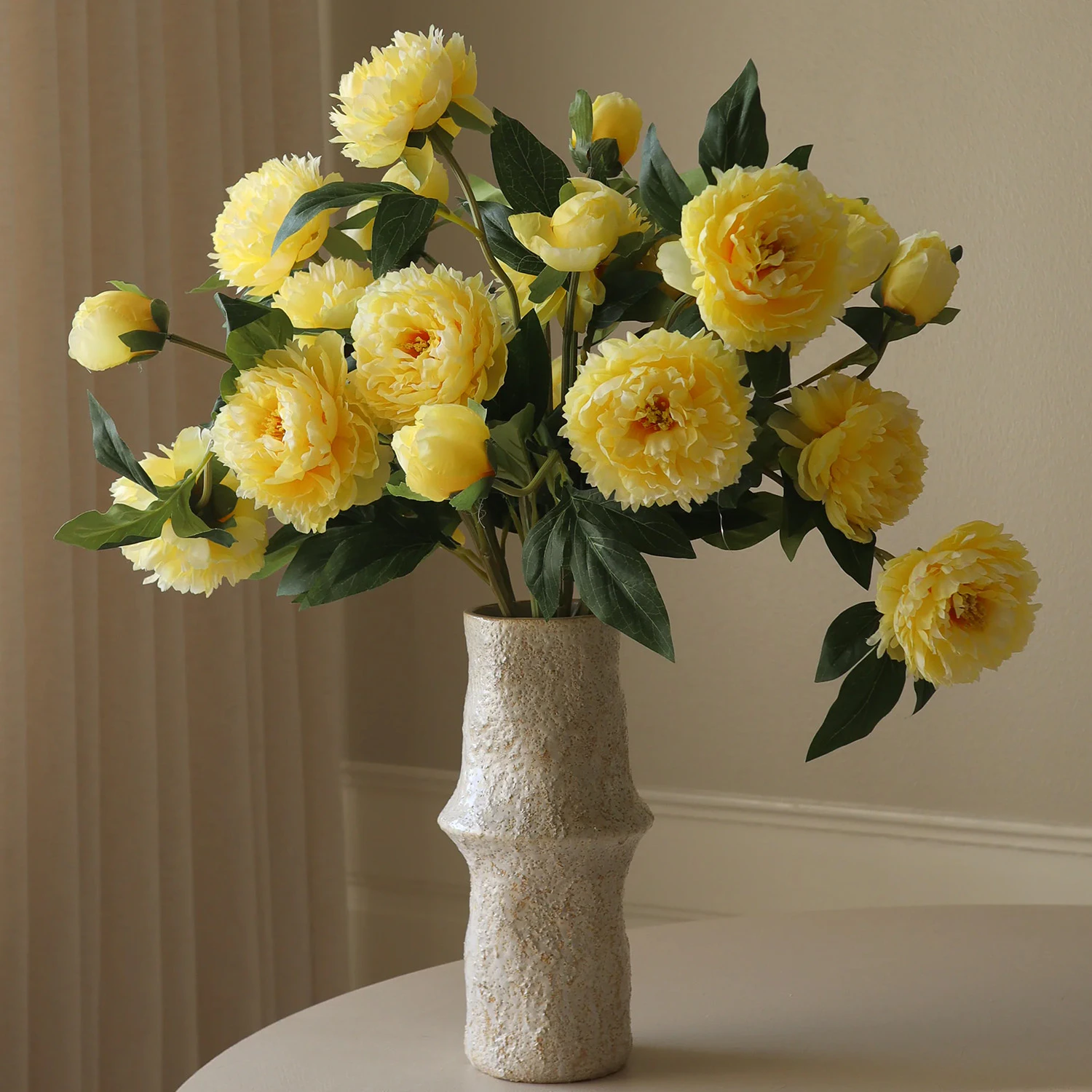 Botané Yellow Peony Bukett - Dekorativa Accessoarer Skum Gul
