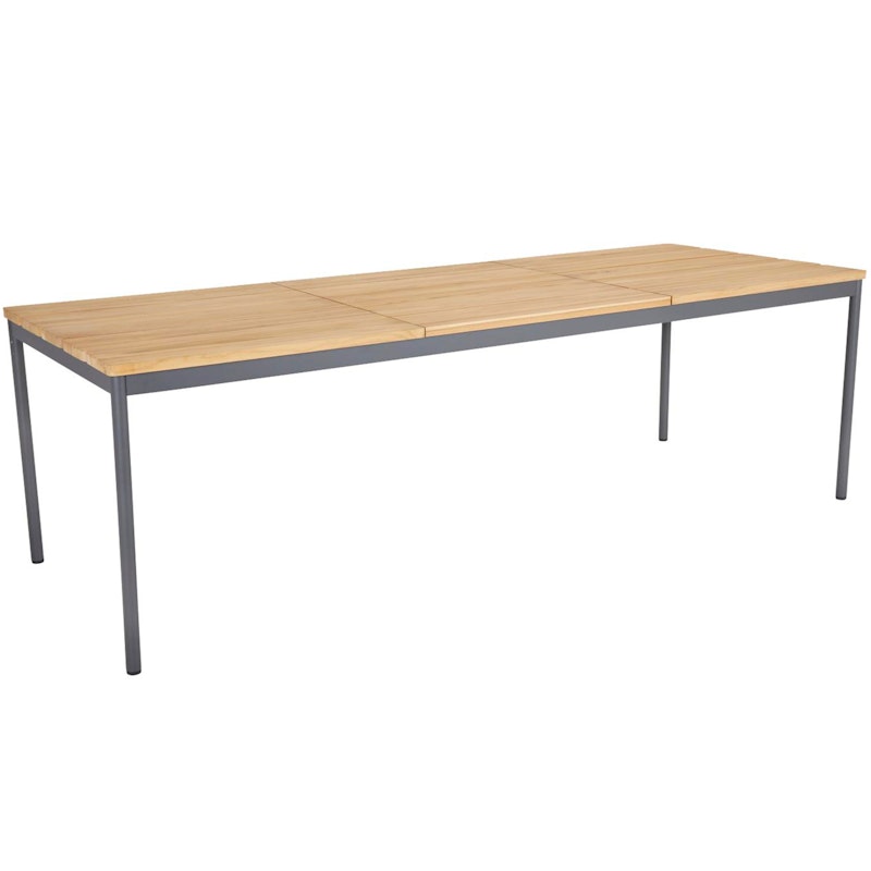 Nox Matbord Aluminium/Teak 90x238 cm, Antracit