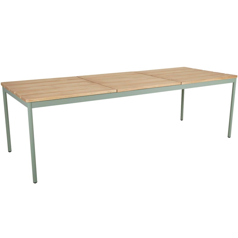 Nox Matbord Aluminium/Teak 90x238 cm, Dusty Green