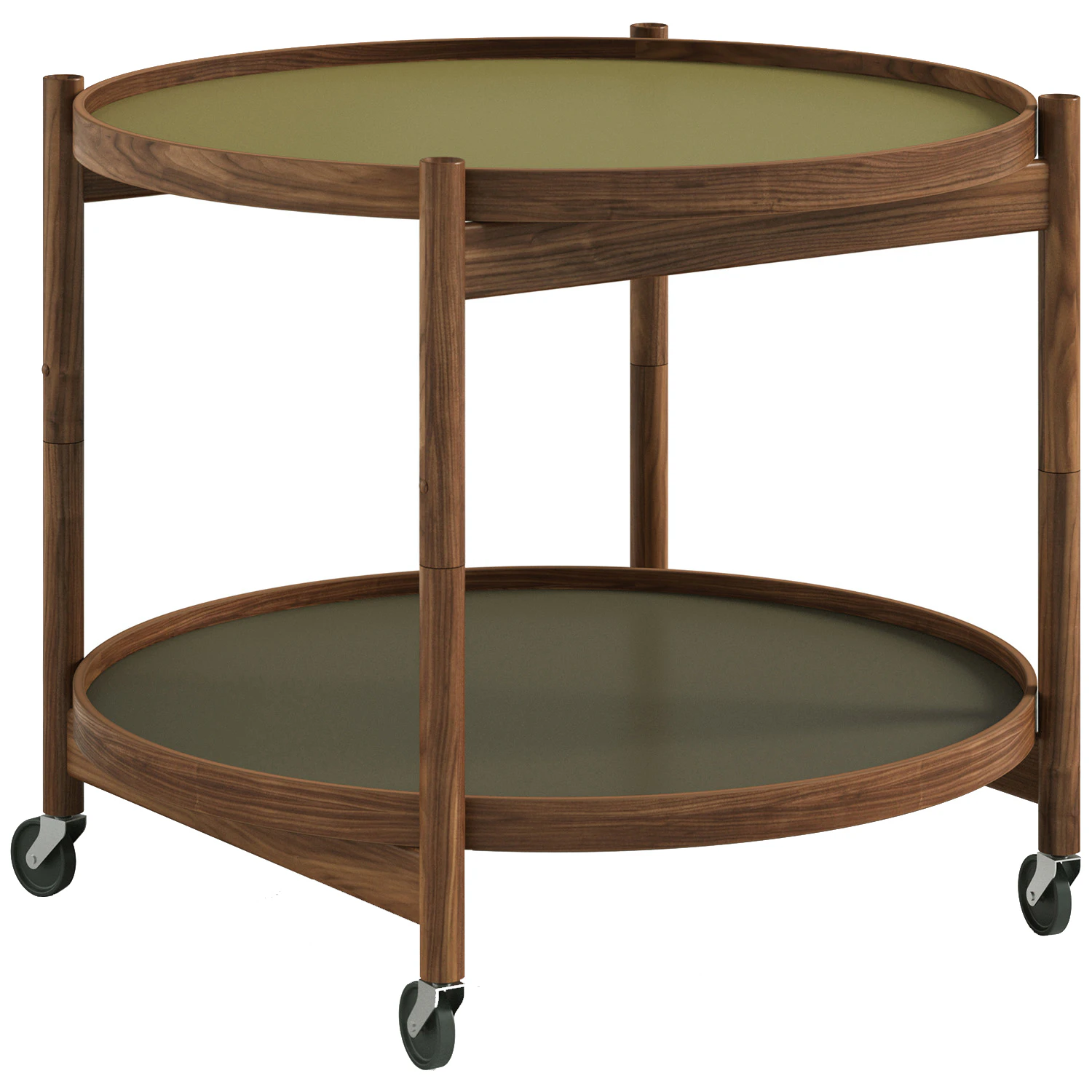 brdr. krüger bølling brickbord ø60 cm oljad valnöt / blad - brickbord laminat grön