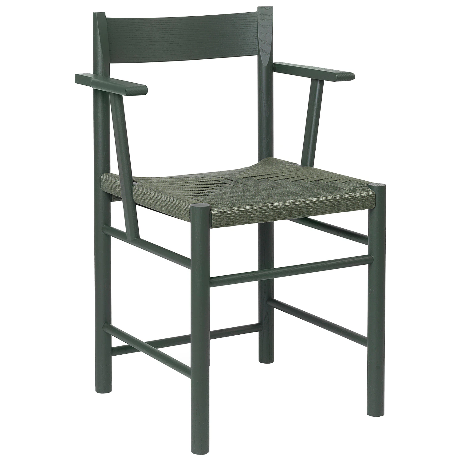 Brdr. Kr&uuml;ger F Karmstol Gr&ouml;nlackad / Gr&ouml;nt V&auml;vband - Stolar Ask M&ouml;rkgr&ouml;n