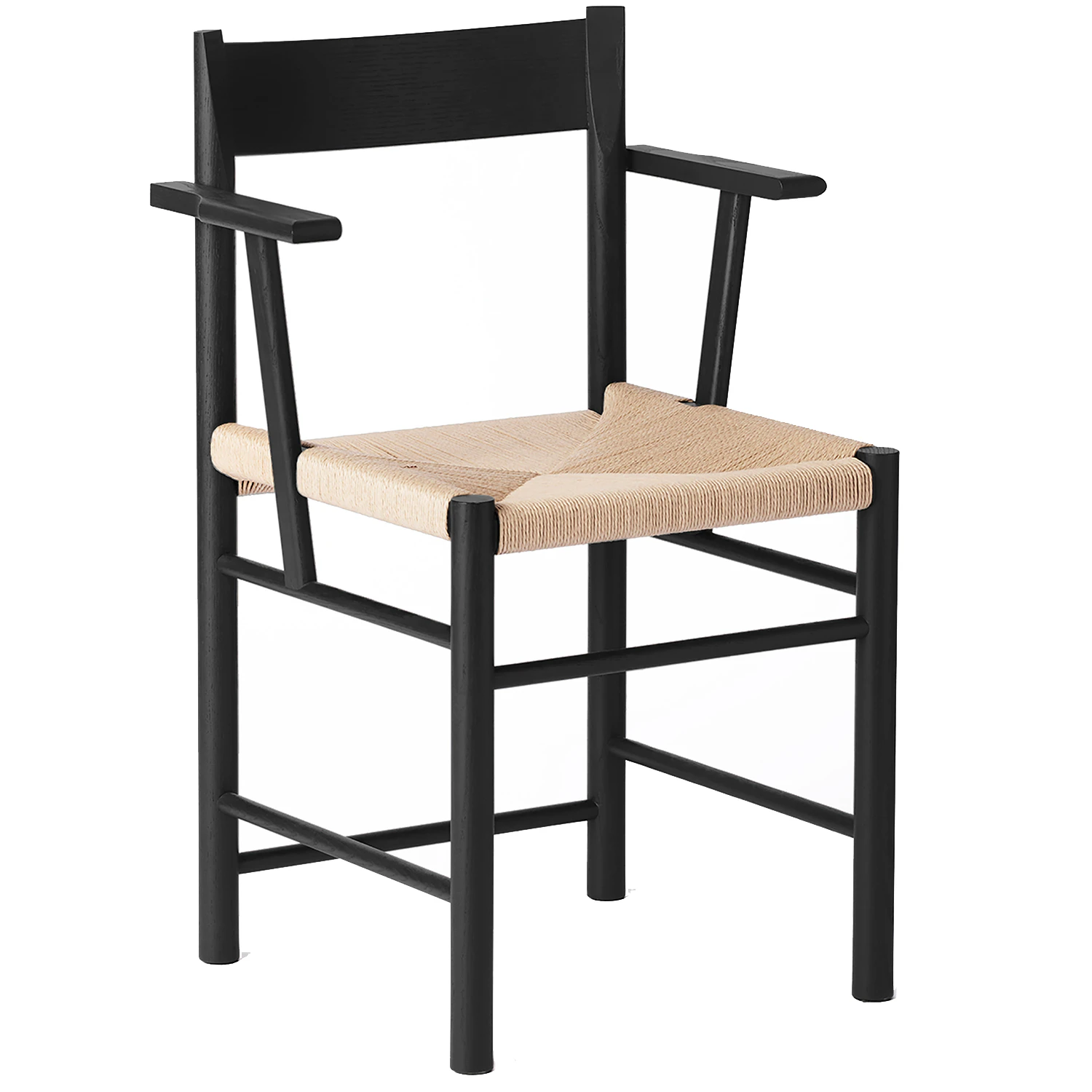 Brdr. Kr&uuml;ger F Karmstol lackad / Neutralt Papperssn&ouml;re - Stolar Ask Svart