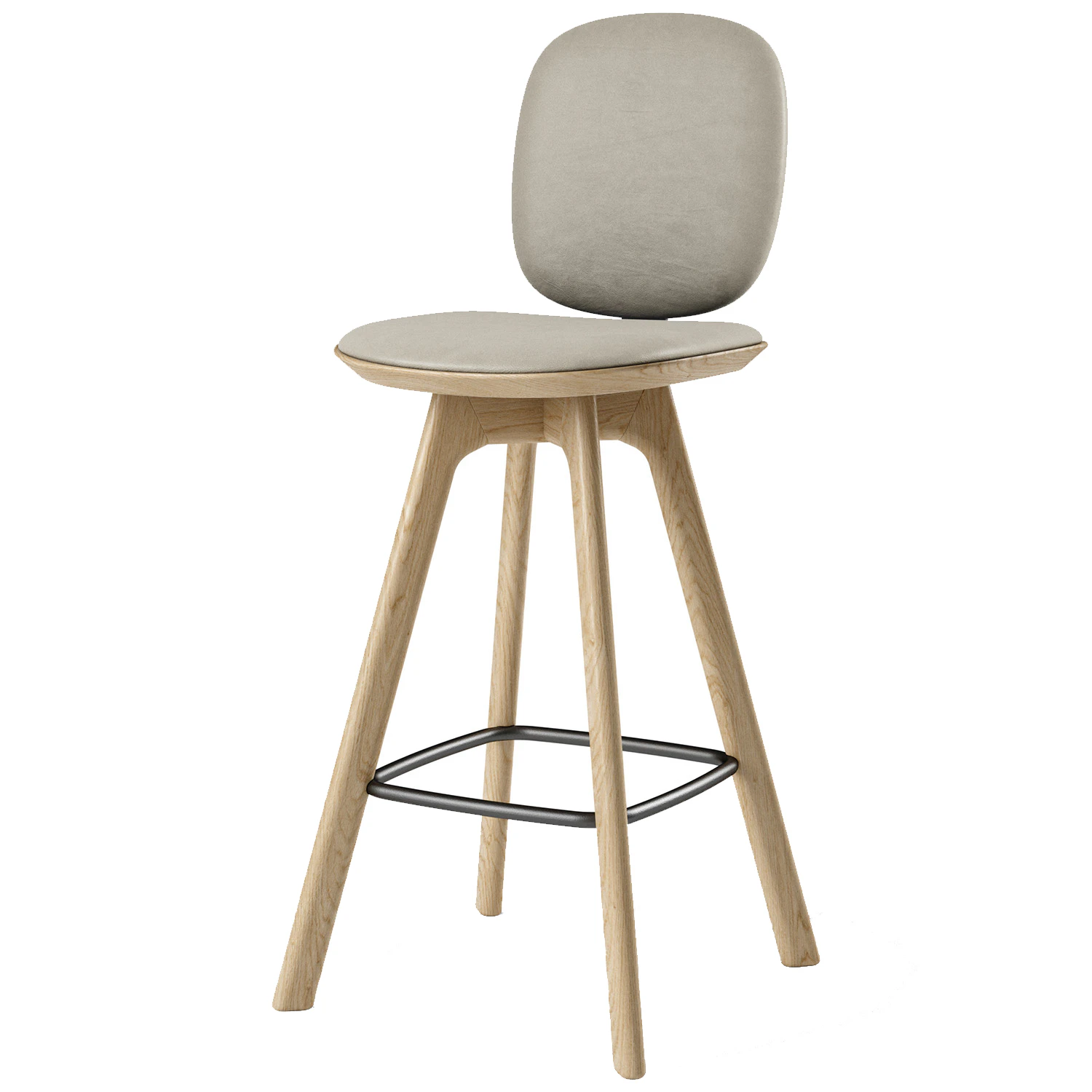 Brdr. Kr&uuml;ger Pauline Comfort Barstol 65 Cm Oljad Ek / - Barstolar L&auml;der Oyster