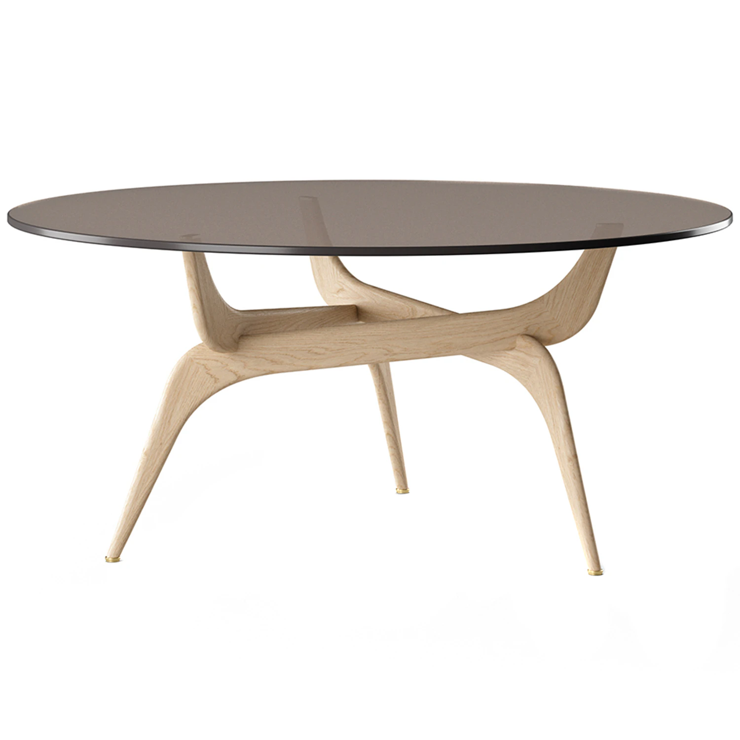 Brdr. Kr&uuml;ger Triiio Soffbord &Oslash;90 Cm Obehandlad Ek / f&auml;rgat - Soffbord Glas Brons