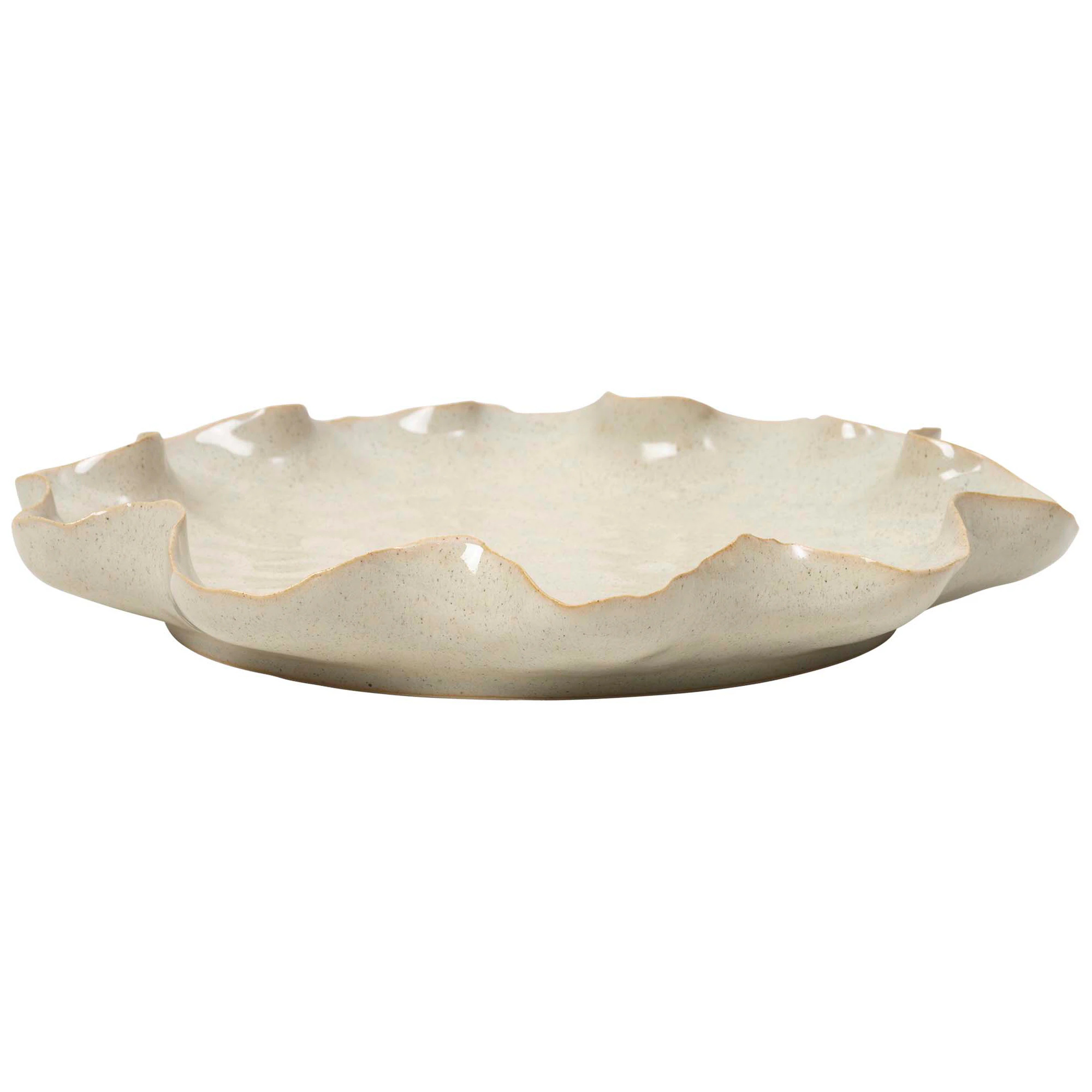 Broste Copenhagen Cori Deco Serveringstallrik Ø24 Cm - Uppläggningsfat Keramik White Cream