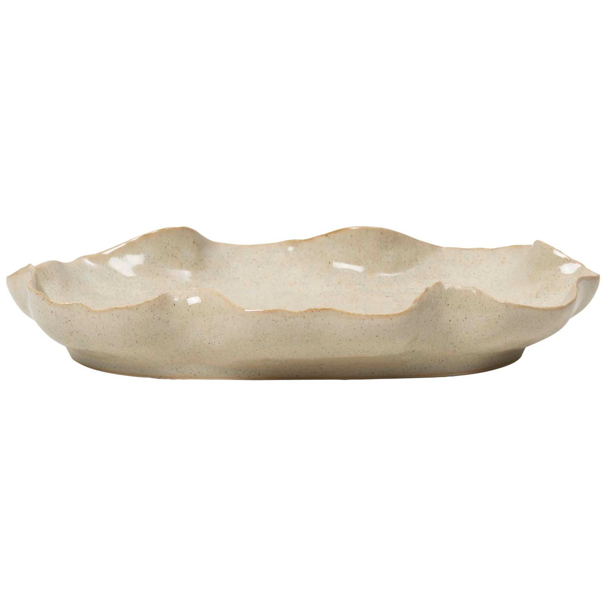 Broste Copenhagen Cori Deco Serveringstallrik 16,5 Cm - Uppläggningsfat Keramik White Cream