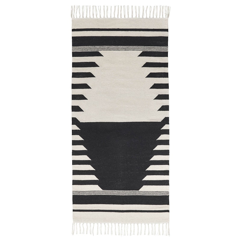 Iselin Matta 70x140 cm, Svart/Off-white