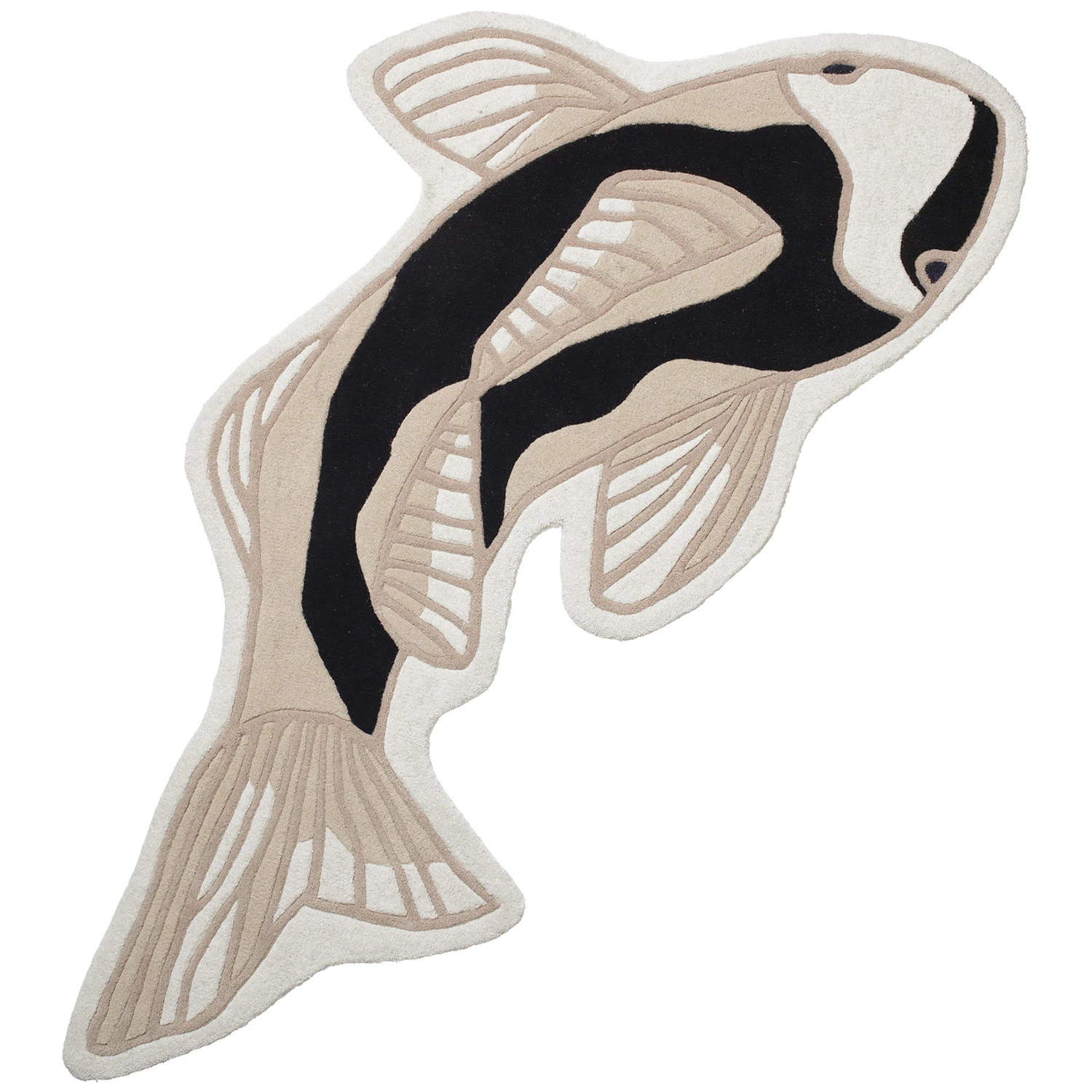 Broste Copenhagen Koi matta 100x130 Cm - Tuftade mattor Ull Svart
