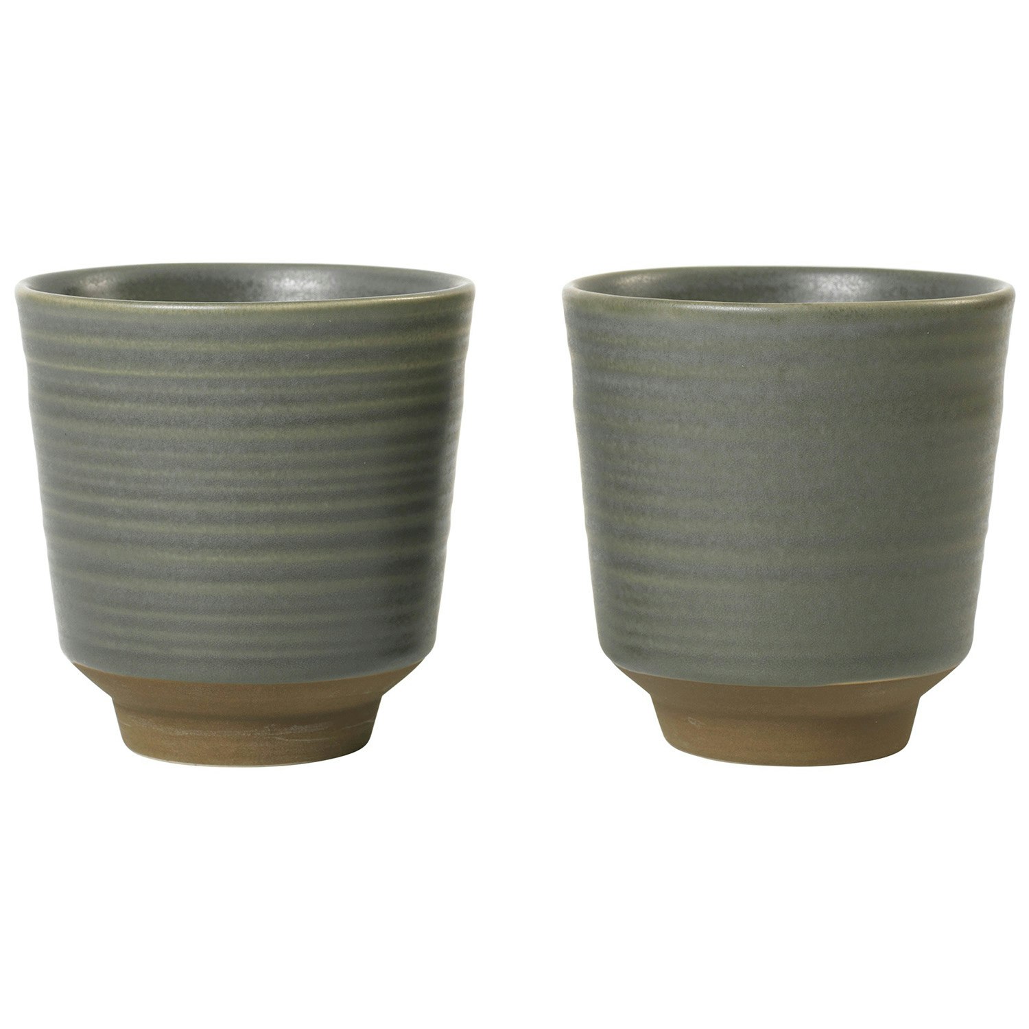 Broste Copenhagen Miko Mugg 2-pack - Kaffekoppar Stengods Gr&ouml;n