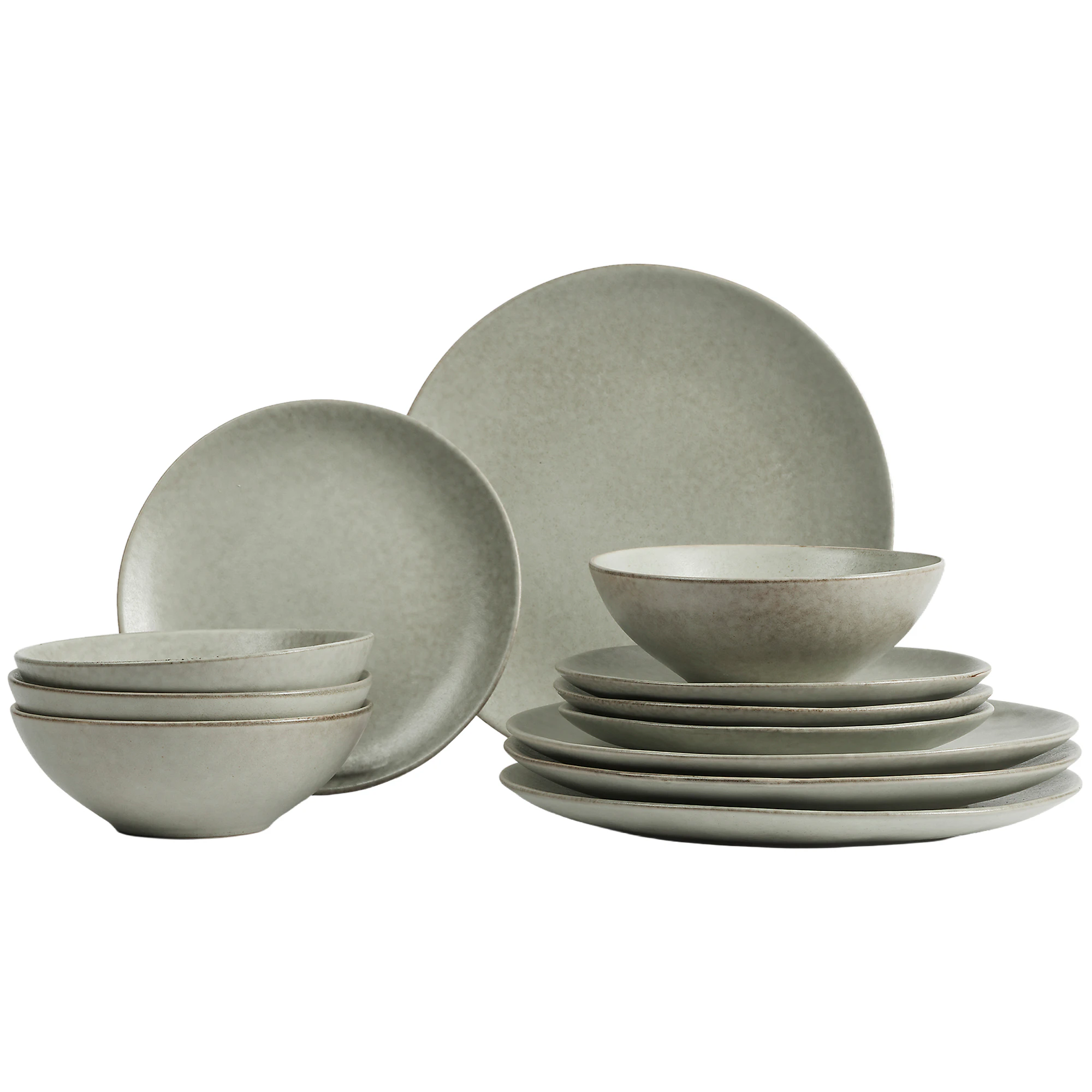 Broste Copenhagen Servis 12 Delar Grön - Serviser & Startset Stengods Nordic Marsh