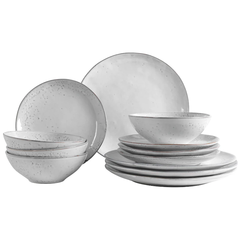 Nordic Sand Servis 12 Delar, Vit