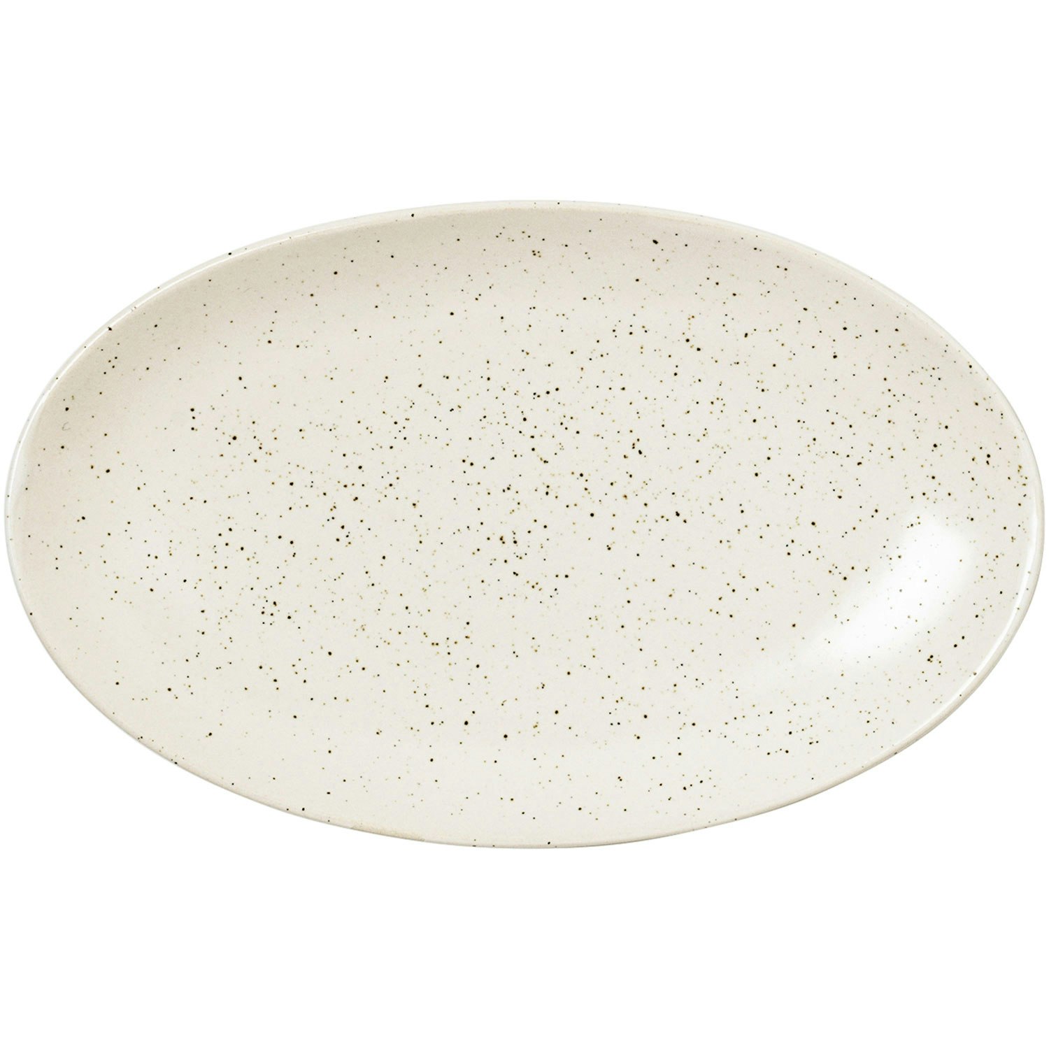 Broste Copenhagen Nordic Vanilla Tallrik Oval 13,6x22 Cm - Assietter Stengods Cream
